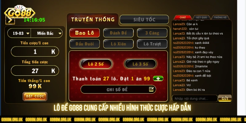 Lô đề GO88 cung cấp nhiều hình thức cược hấp dẫn 