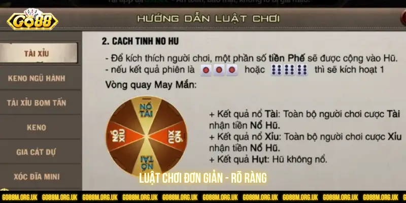 Luật chơi đơn giản - rõ ràng